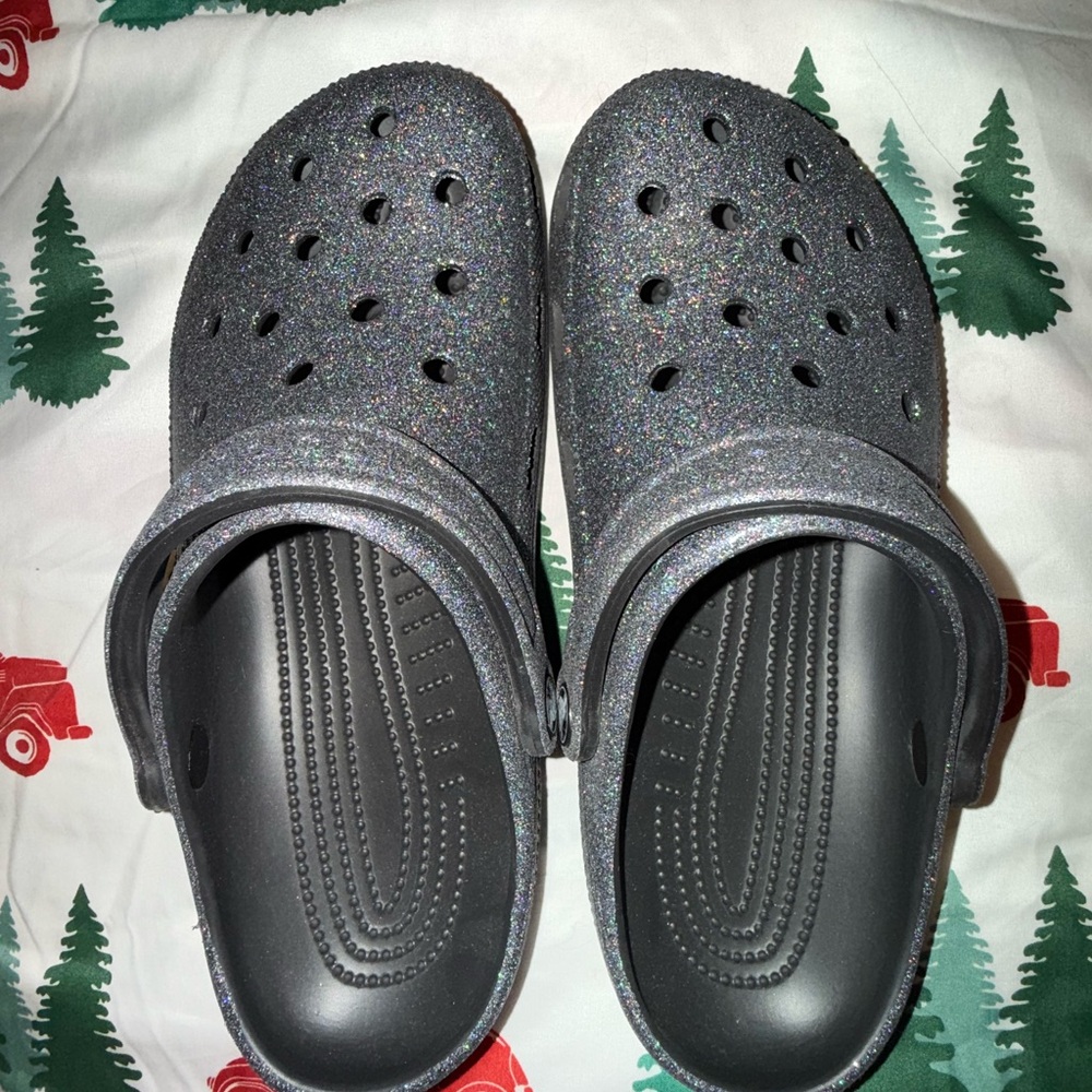 Sparkly Dark Grey Crocs
